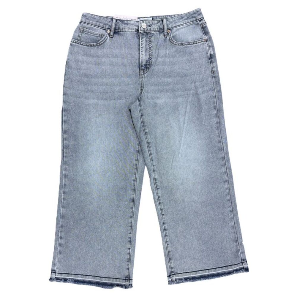 Light Wash - Edited by Hunter McGrady Women's High-Rise Wide Leg Crop Jeans, Plu